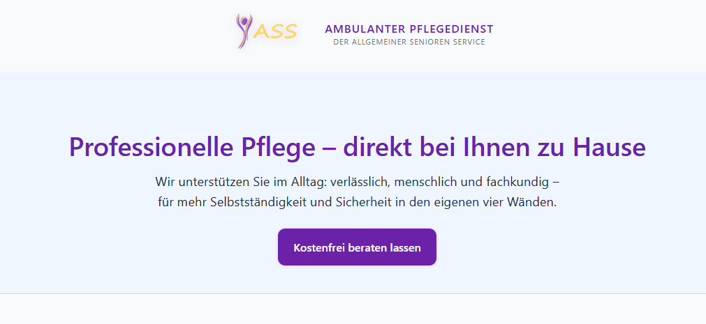 ASS Ambulanter Pflegedienst München Website Screenshot