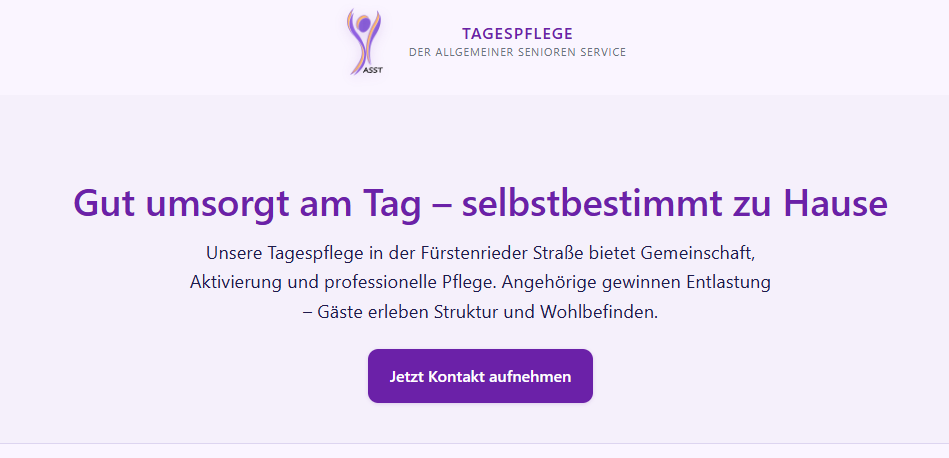 ASST Tagespflege München Website Screenshot