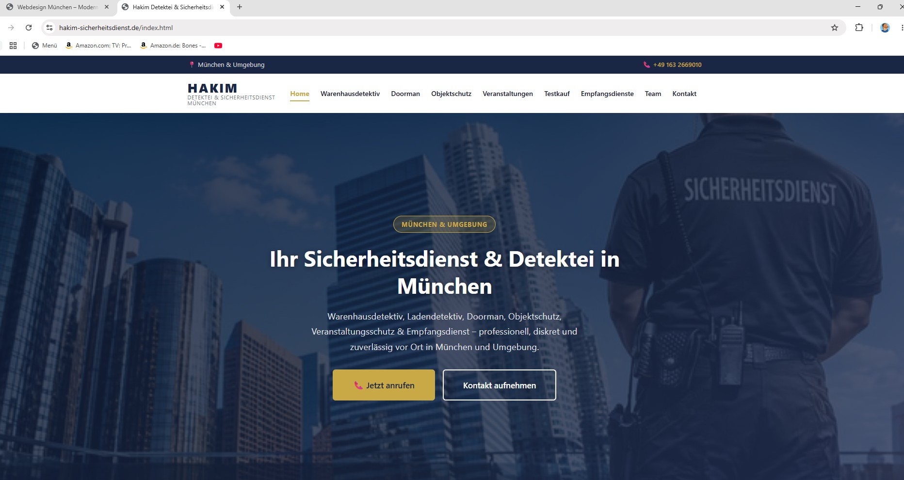 HAKIM Detektei & Sicherheitsdienst München – Website Screenshot